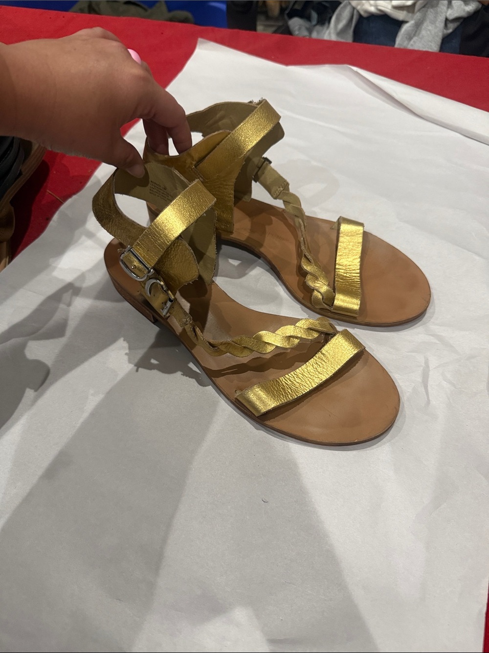 Latigo Metallic Gold Strappy Flat Sandals